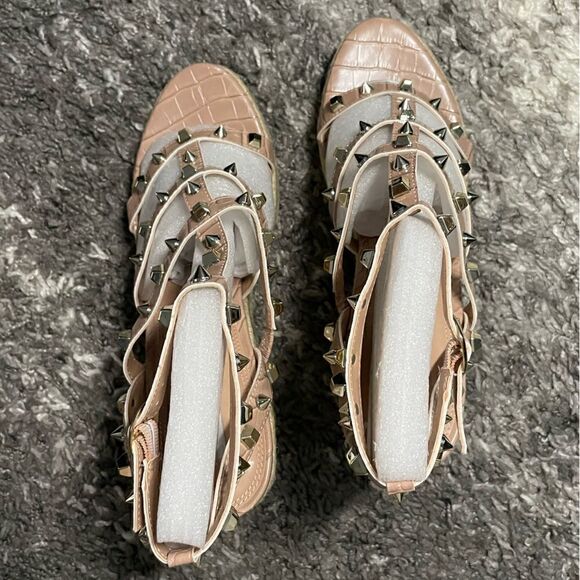 NIB Steven New York Cage Studded Espadrille Wedge Sandals - Picture 5 of 9